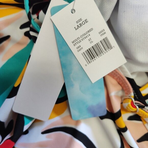 Beach Betty by Miracle Brands One Piece Swimsuit Women Size L Colorful Floral - Picture 10 of 12